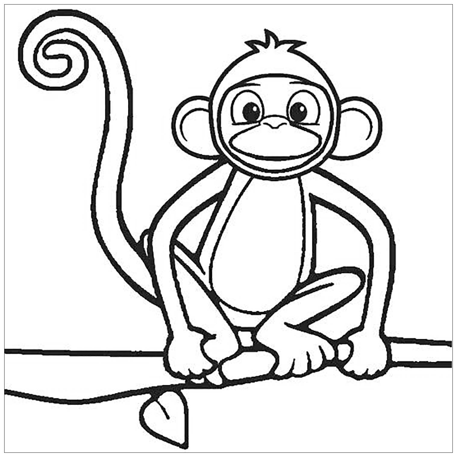 Monkey coloring pages to print for kids