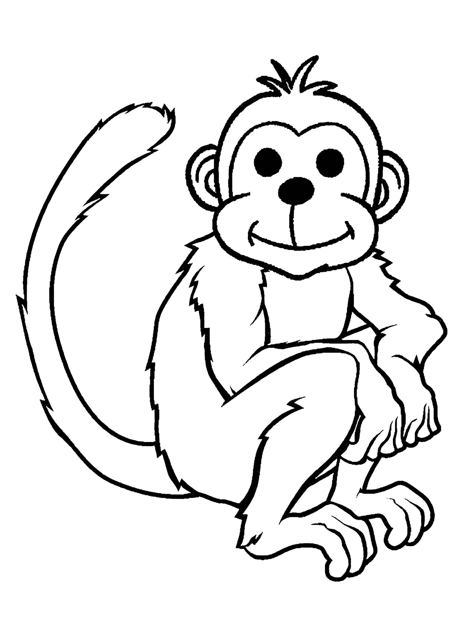 Monkey drawing to print and color