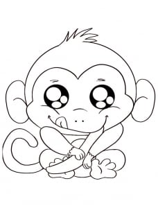 Free monkey coloring page