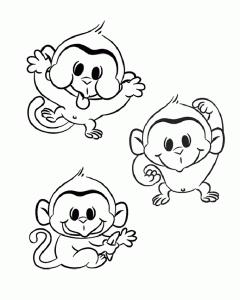 Monkey coloring pages to download