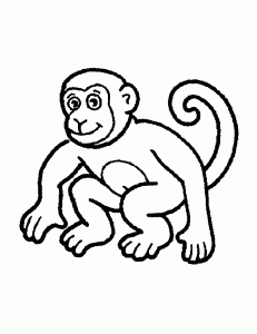 Monkey image to download and color