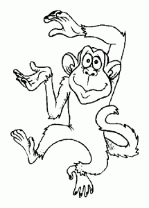 Monkey image to download and color