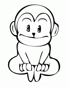 Monkey image to download and color