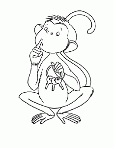 Monkey image to download and color