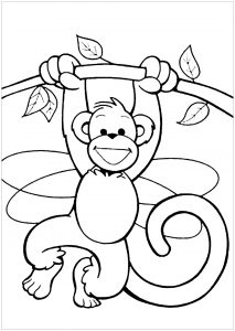 Monkey coloring pages to print