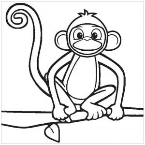 Monkey coloring pages for children