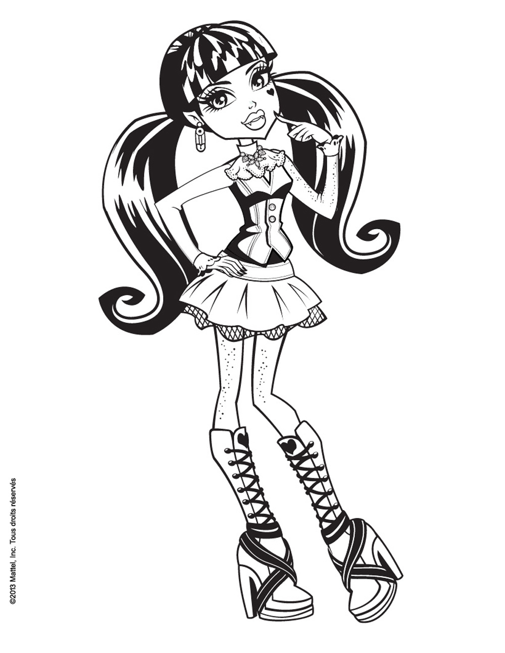 Coloring of Draculaura from Monster High