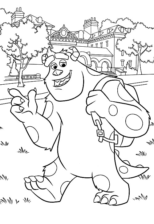 Coloring of Sully the student at the school of the monsters