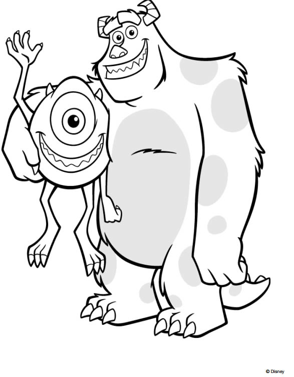 Monsters Academy: Bob and Sully - Monsters Academy Kids Coloring Pages