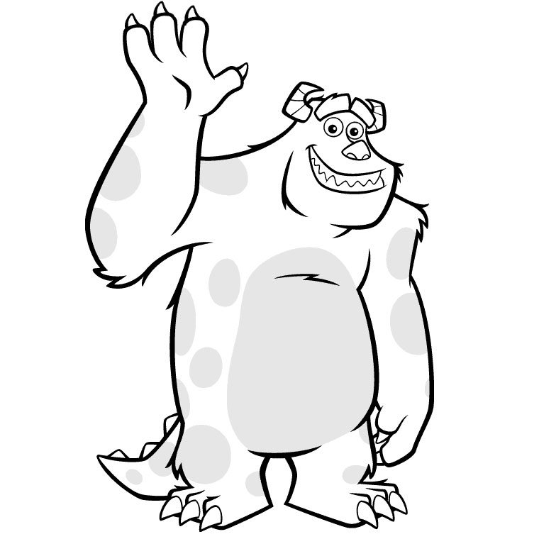 Sully to color - Monsters, Inc. Kids Coloring Pages