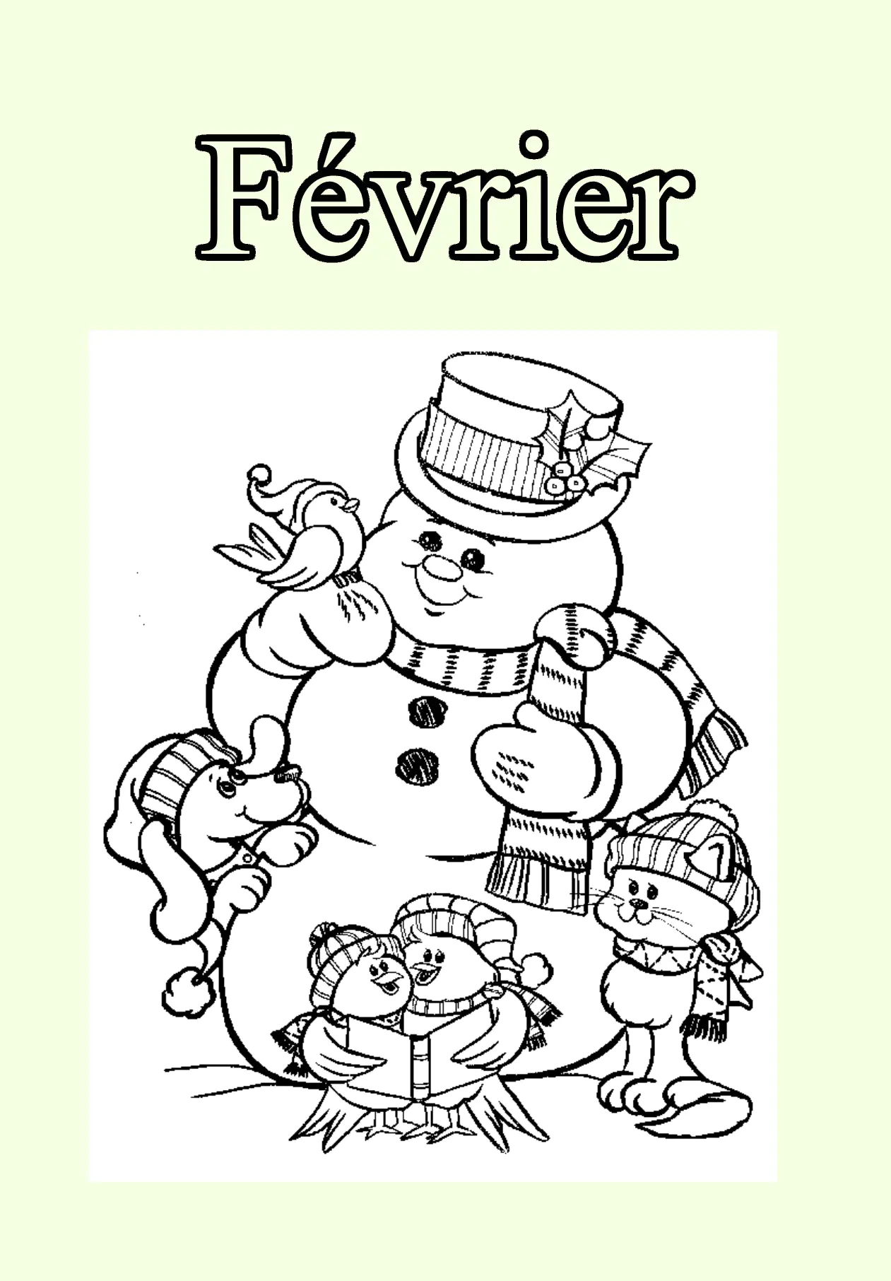 02-fevrier (Printable Month Coloring Page for Kids)