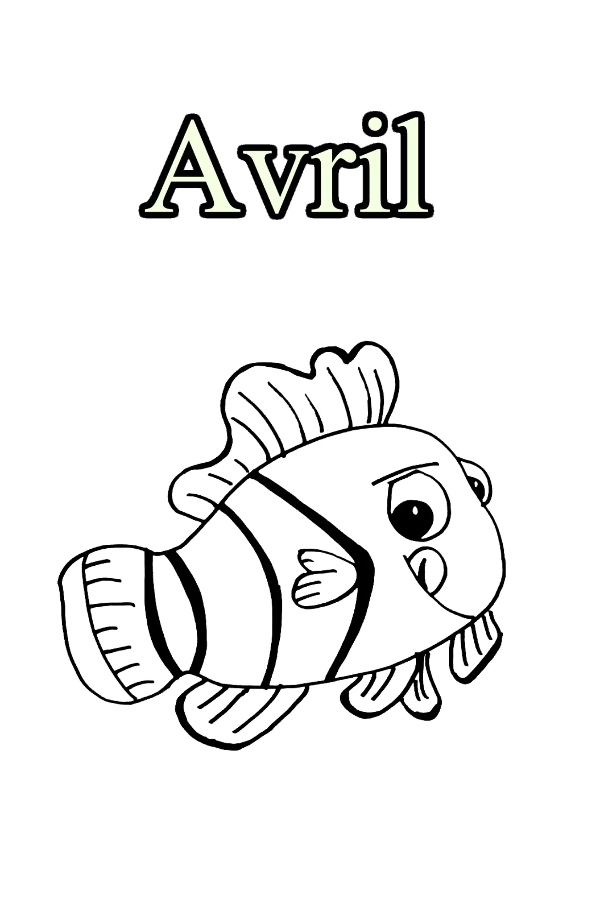 04-April (Printable Month Coloring Page for Kids)