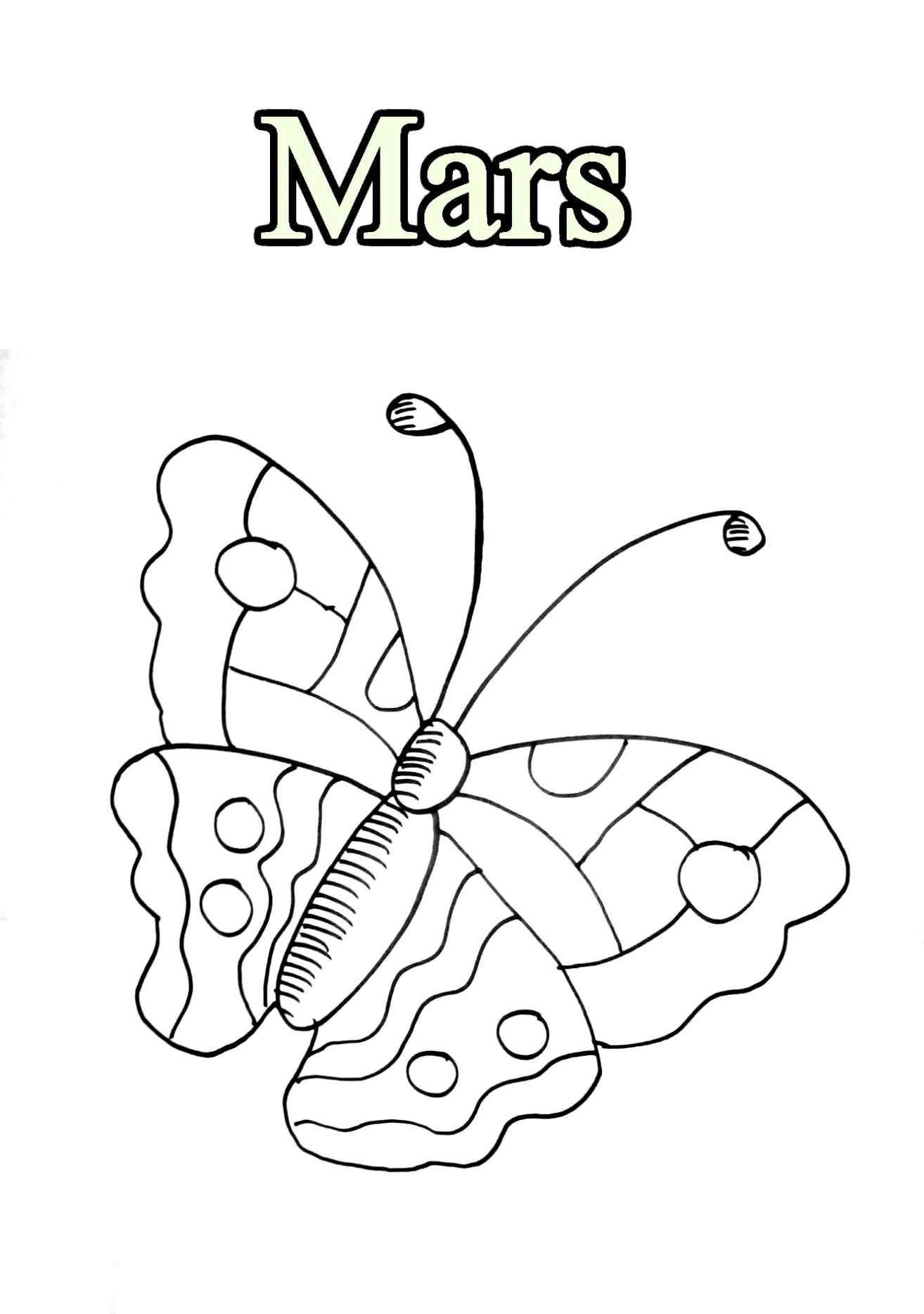 03-Mar (Printable Month Coloring Page for Kids)