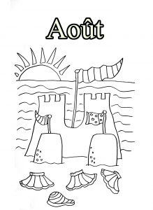 08-August (Month Coloring Page)