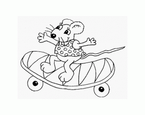 Coloring page mouse to color for children