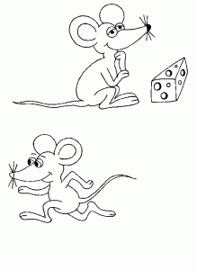 Coloring page mouse to color for kids
