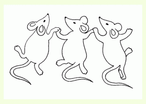 Coloring page mouse to color for kids