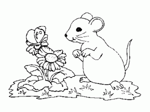 Mouse image to print and color
