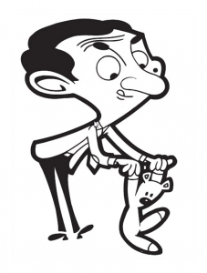 Coloring page mr bean to color for kids
