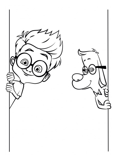 Download Mr peabody & sherman to color for kids - Mr Peabody & Sherman Kids Coloring Pages