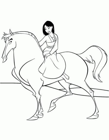 Mulan coloring pages to print for kids
