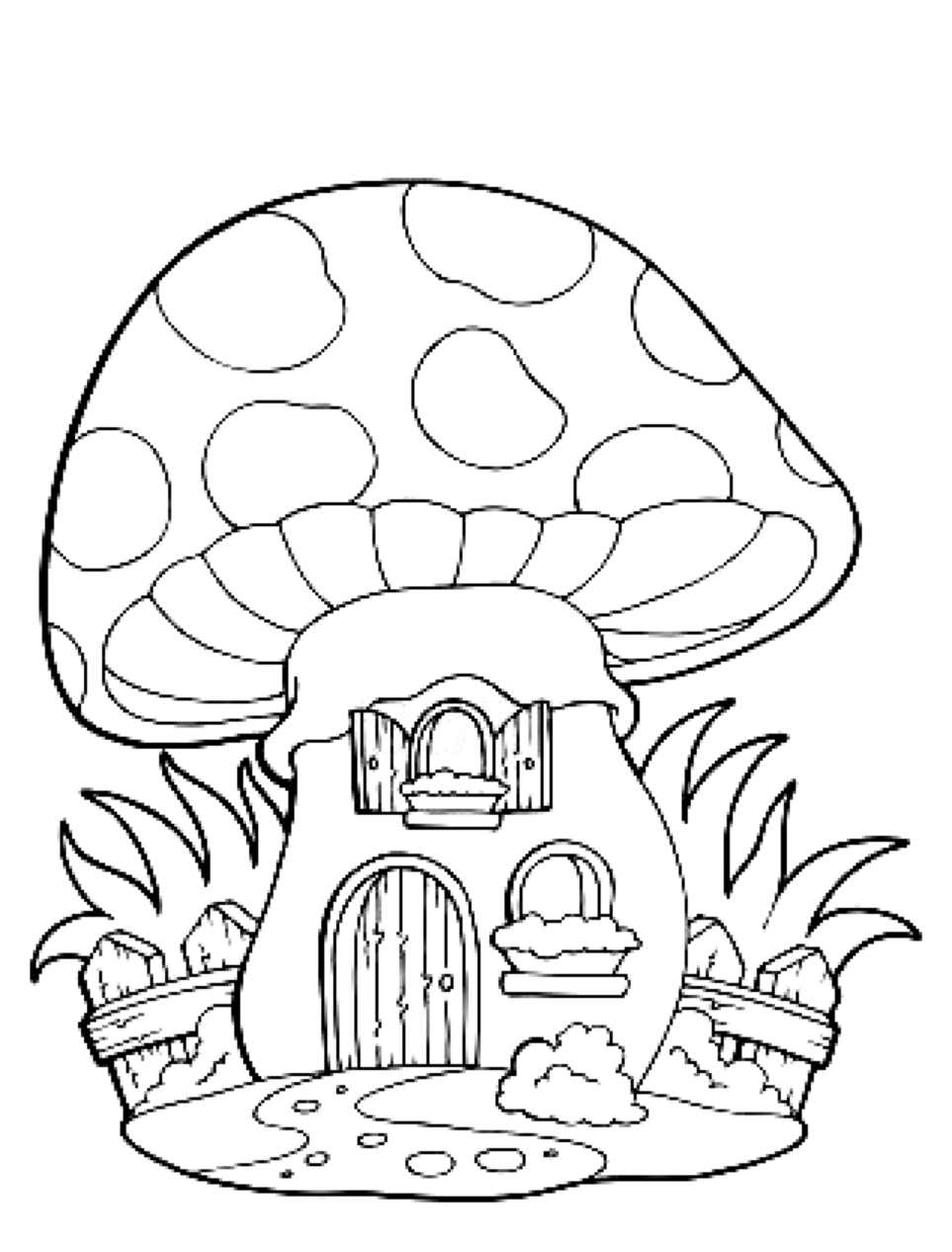 Beautiful Mushrooms coloring page to print and color