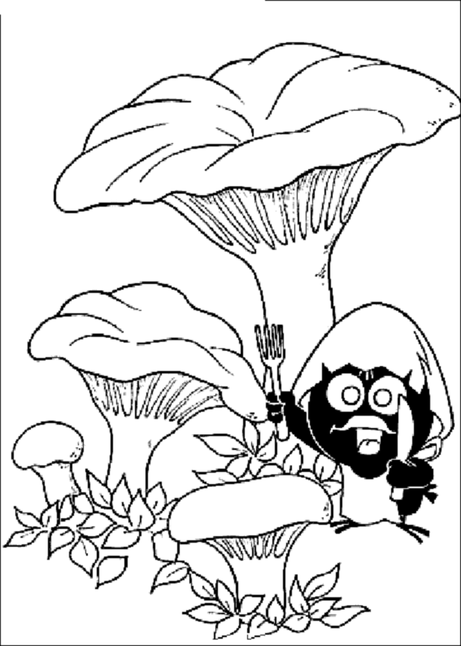 Mushrooms coloring page to print and color for free