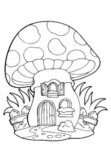 Image of mushroom to print and color