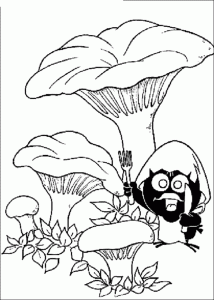 Coloring page mushrooms free to color for children