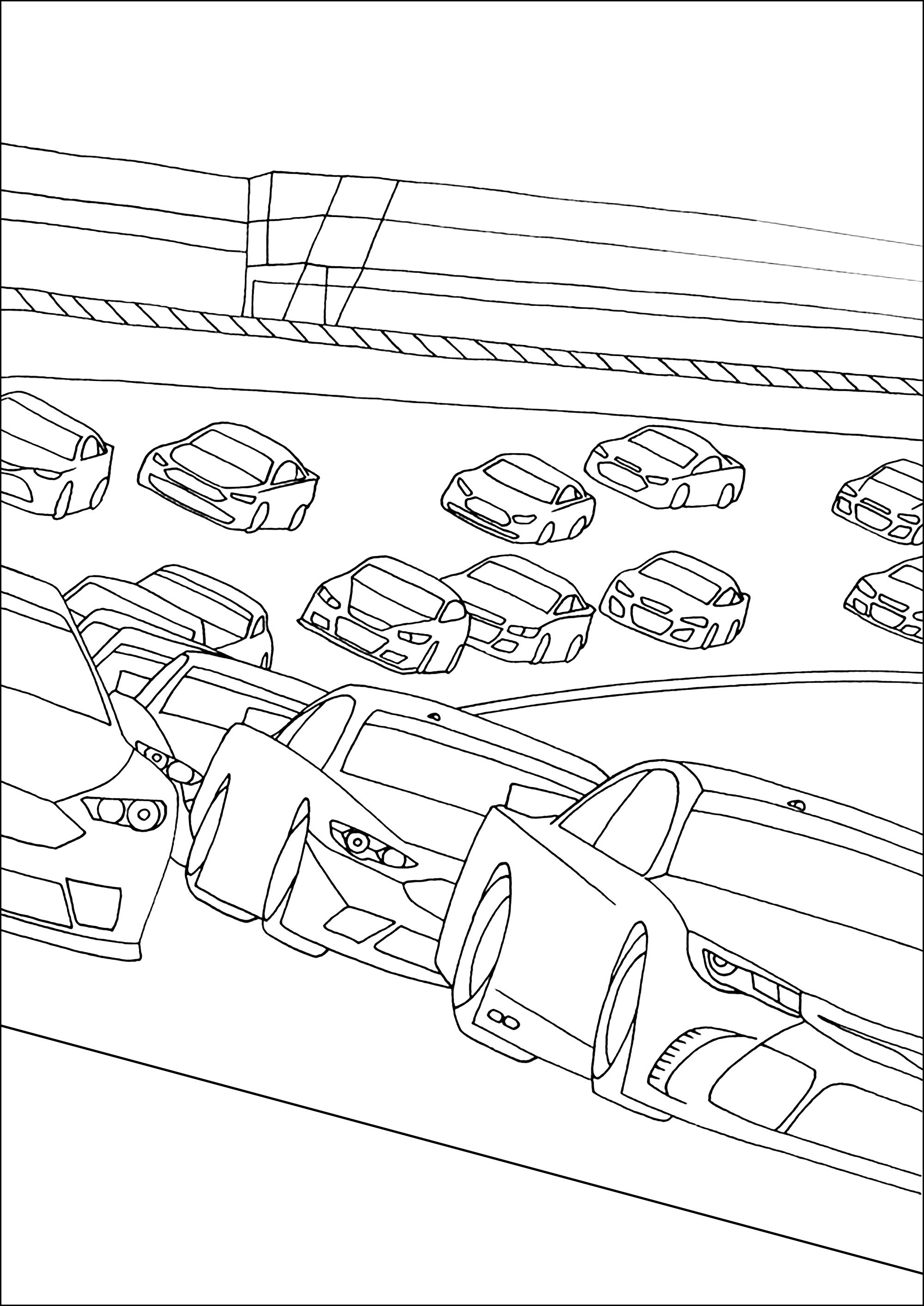 A Nascar race to color