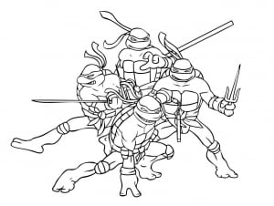 Free Ninja Turtles drawing to print and color