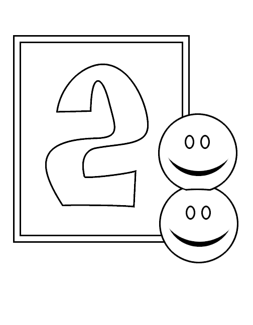 Incredible Numbers coloring page to print and color for free : Two