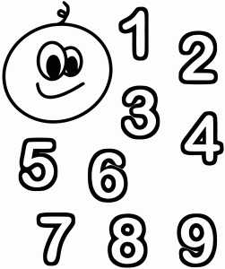 Coloring page numbers free to color for children