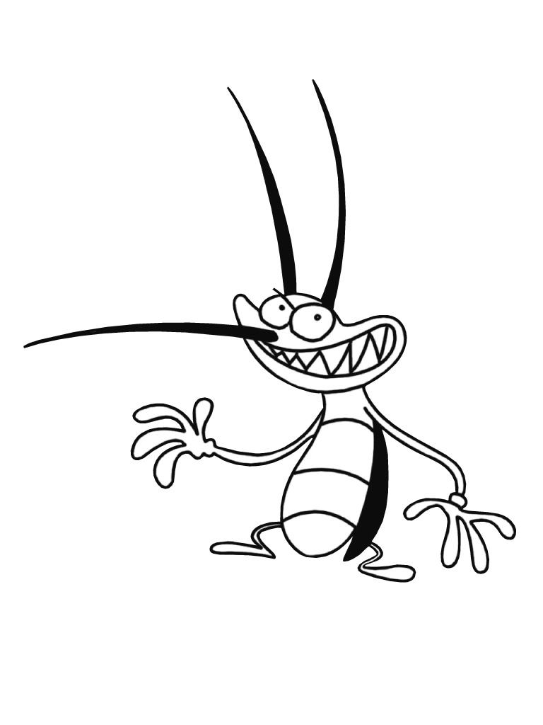 Incredible Oggy And The Cockroaches coloring page to print and color for free