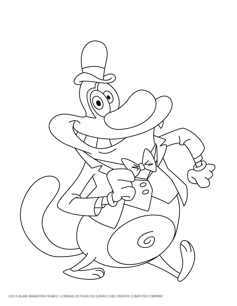 Incredible Oggy And The Cockroaches coloring page to print and color for free