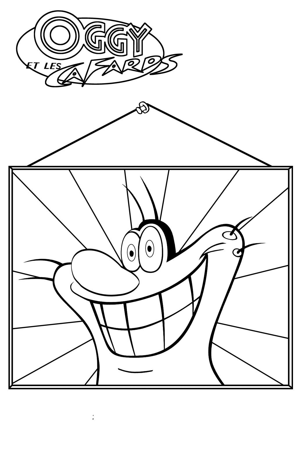 Cute free Oggy And The Cockroaches coloring page to download