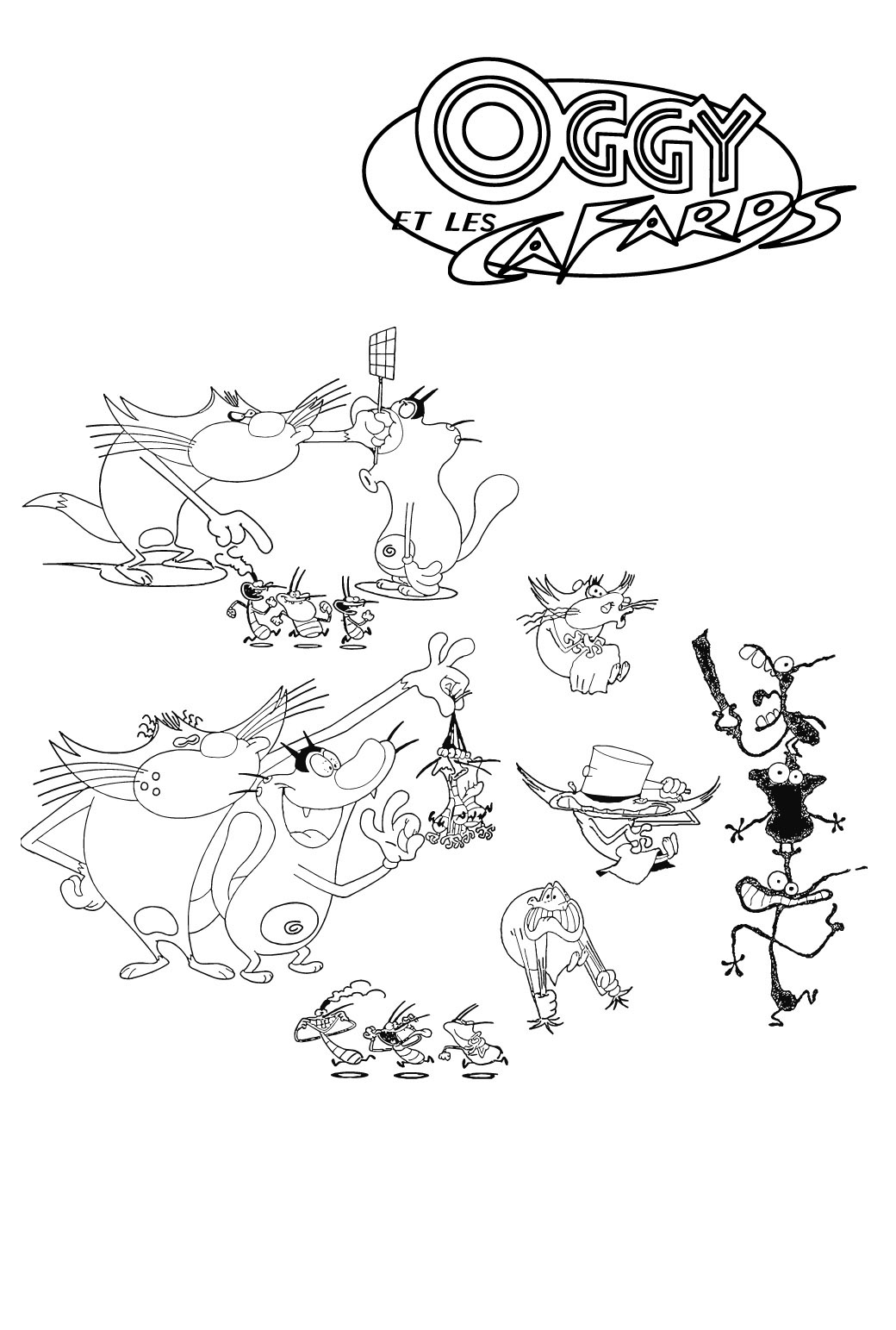 Oggy And The Cockroaches coloring page to download