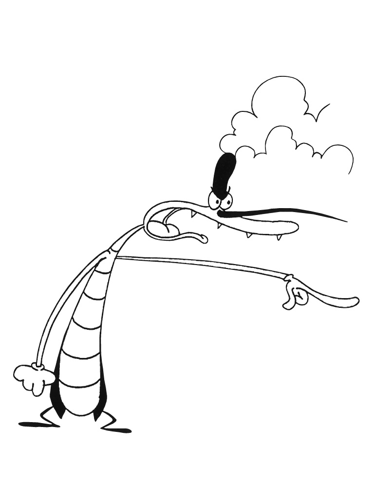 Beautiful Oggy And The Cockroaches coloring page to print and color