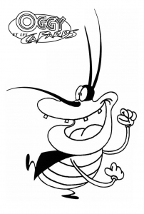 Coloring page oggy and the cockroaches free to color for kids