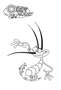 Coloring page oggy and the cockroaches to download for free