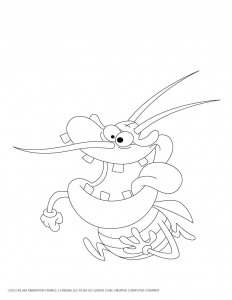 Coloring page oggy and the cockroaches to color for children