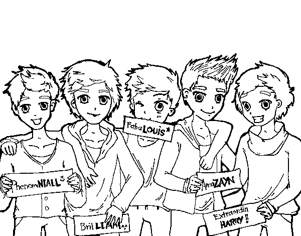 Drawing of the Ones Direction to color