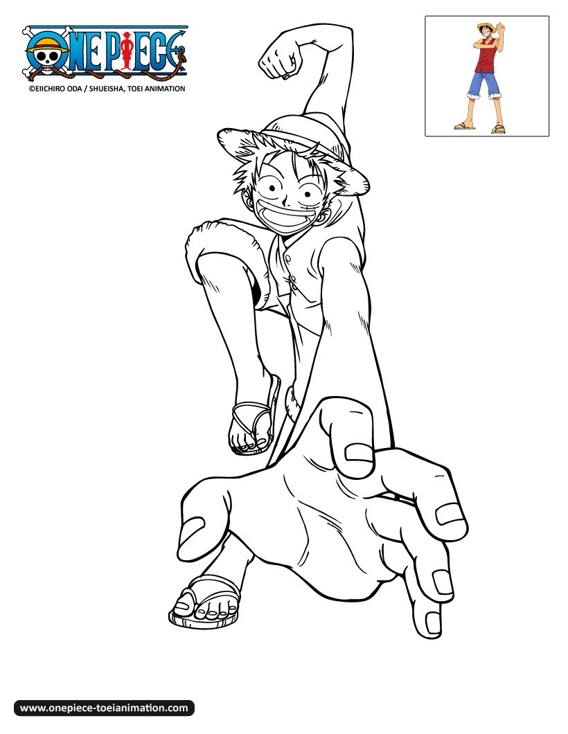 One piece coloring picture, easy for kids