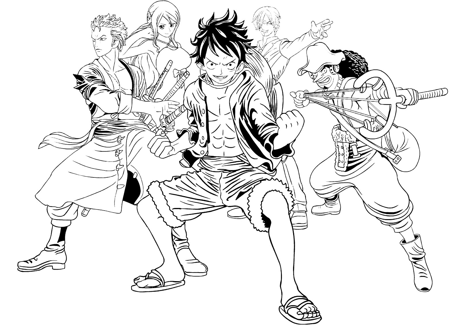One piece free to color for children One Piece Kids Coloring Pages