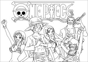 One Piece characters and Logo