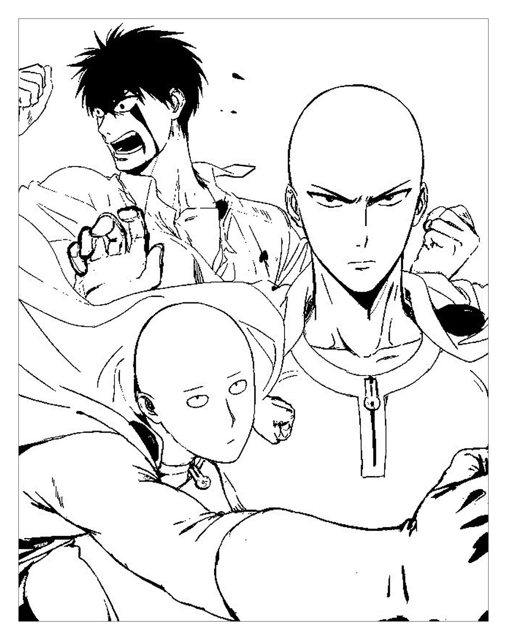 Free One Punch Man coloring page to download, for children