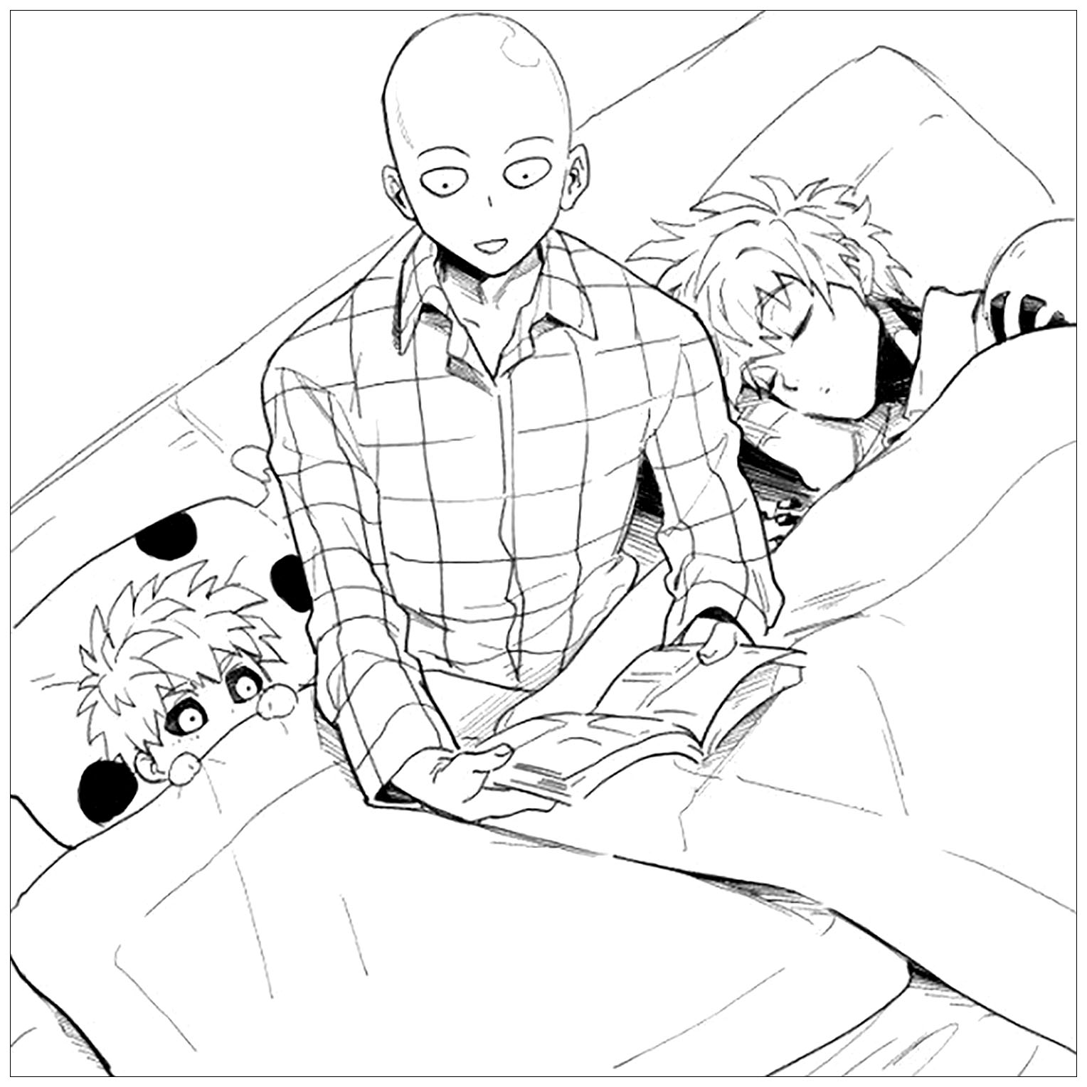 Fun coloring pages of One Punch Man to print and color