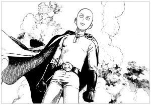 Coloring page one punch man to color for children