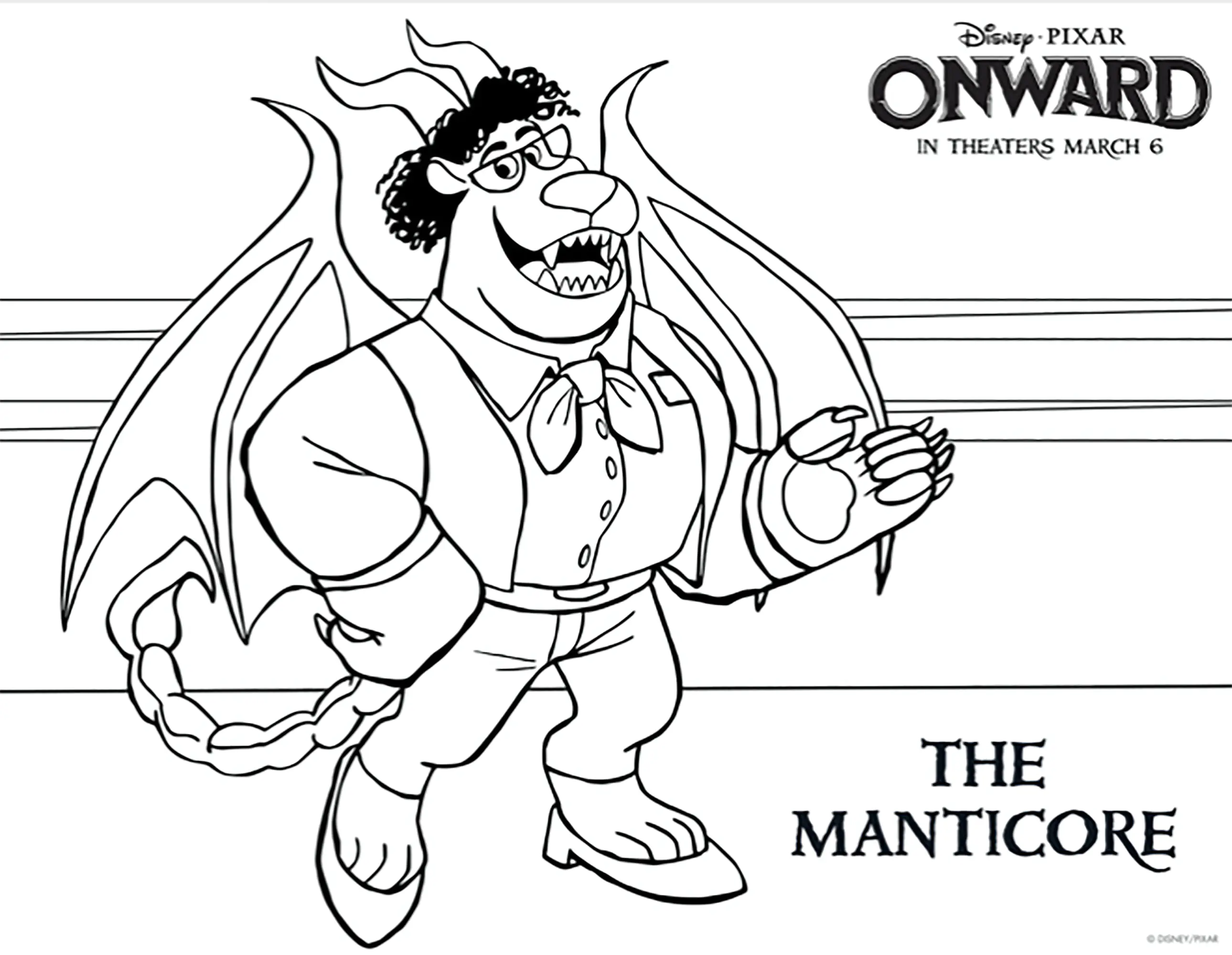 Printable coloring page of Forward for kids (Onward)