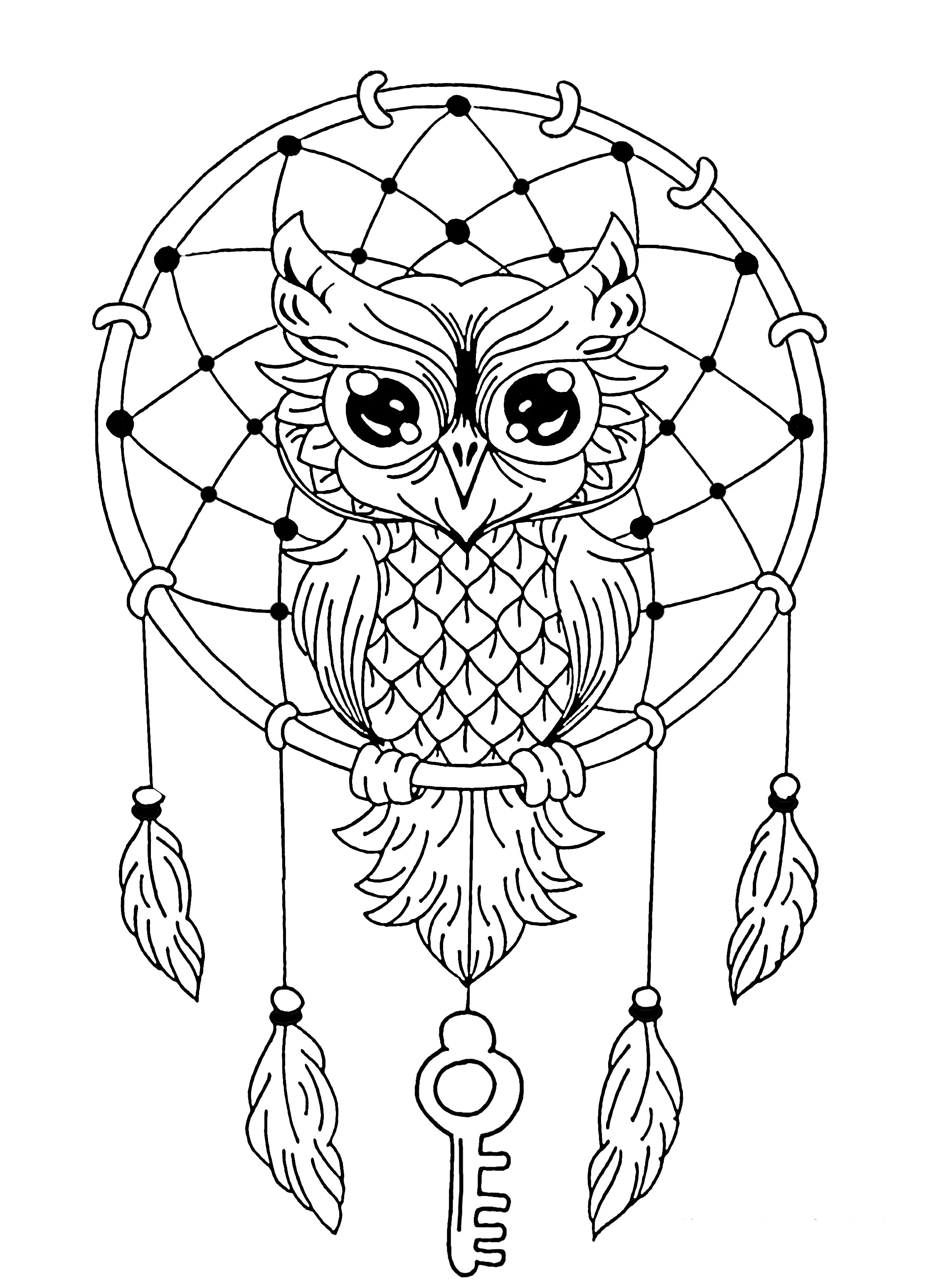 Owl coloring pages for children - Owls Kids Coloring Pages